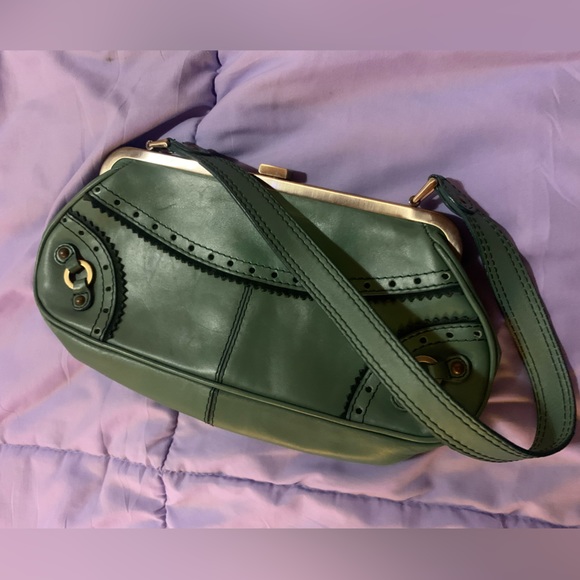Vintage Rafe Green Leather Shoulder Bag - Picture 3 of 3